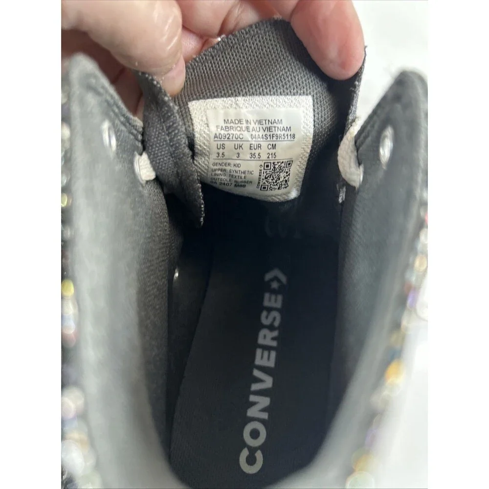 Converse Girls’s Chuck Taylor All Star High Top Size 3.5 Glitter Shoes Sneakers